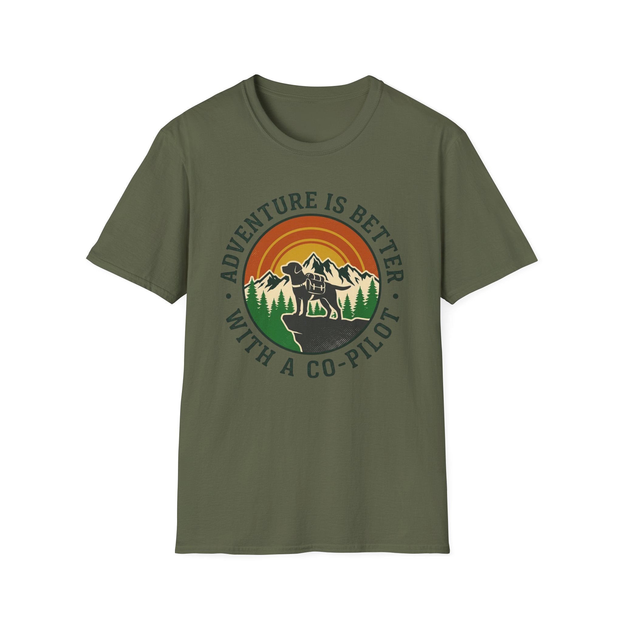 Adventure Is Better With a Co‑Pilot Retro Mountain T-shirt