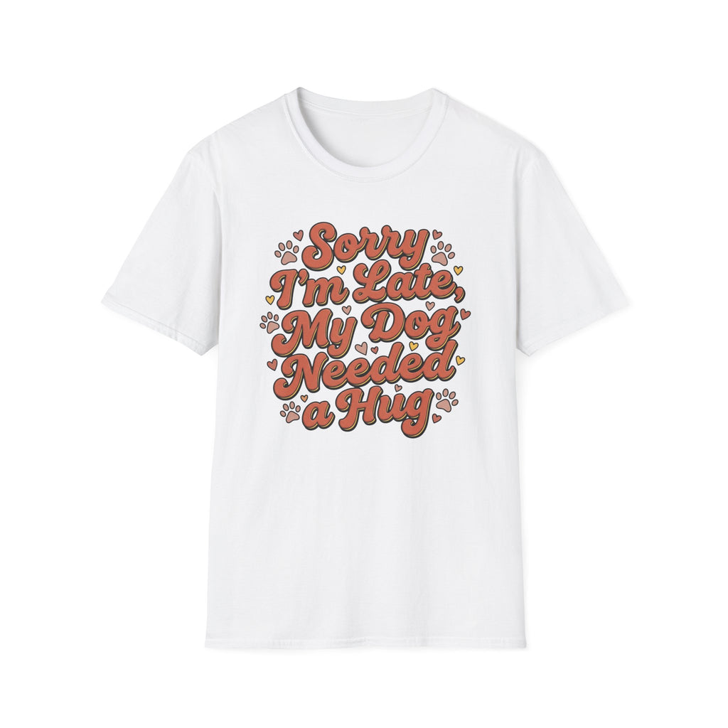 Sorry I’m Late, My Dog Needed a Hug Retro Paw Print T-shirt