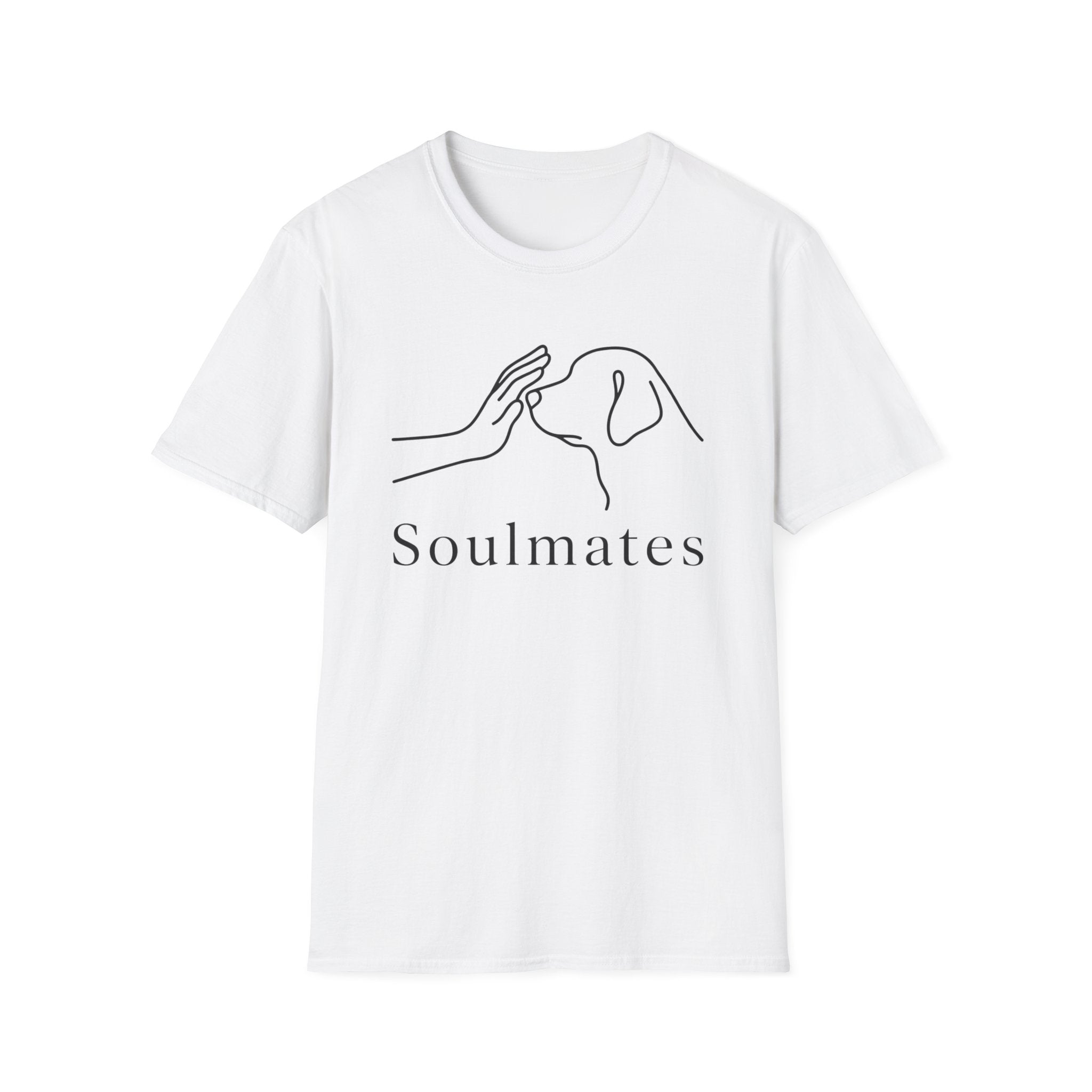 Minimal Line Dog and Human 'Soulmates' T-Shirt