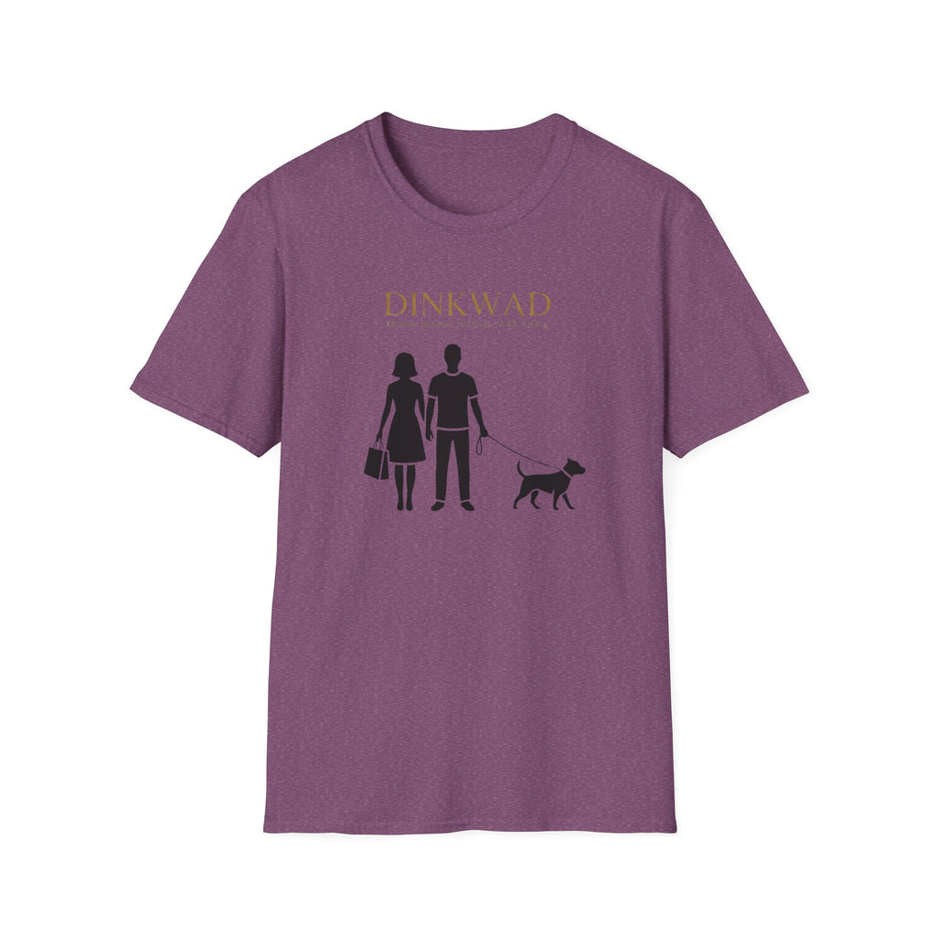 Dinkwad Couple Walking with Dog T-Shirt
