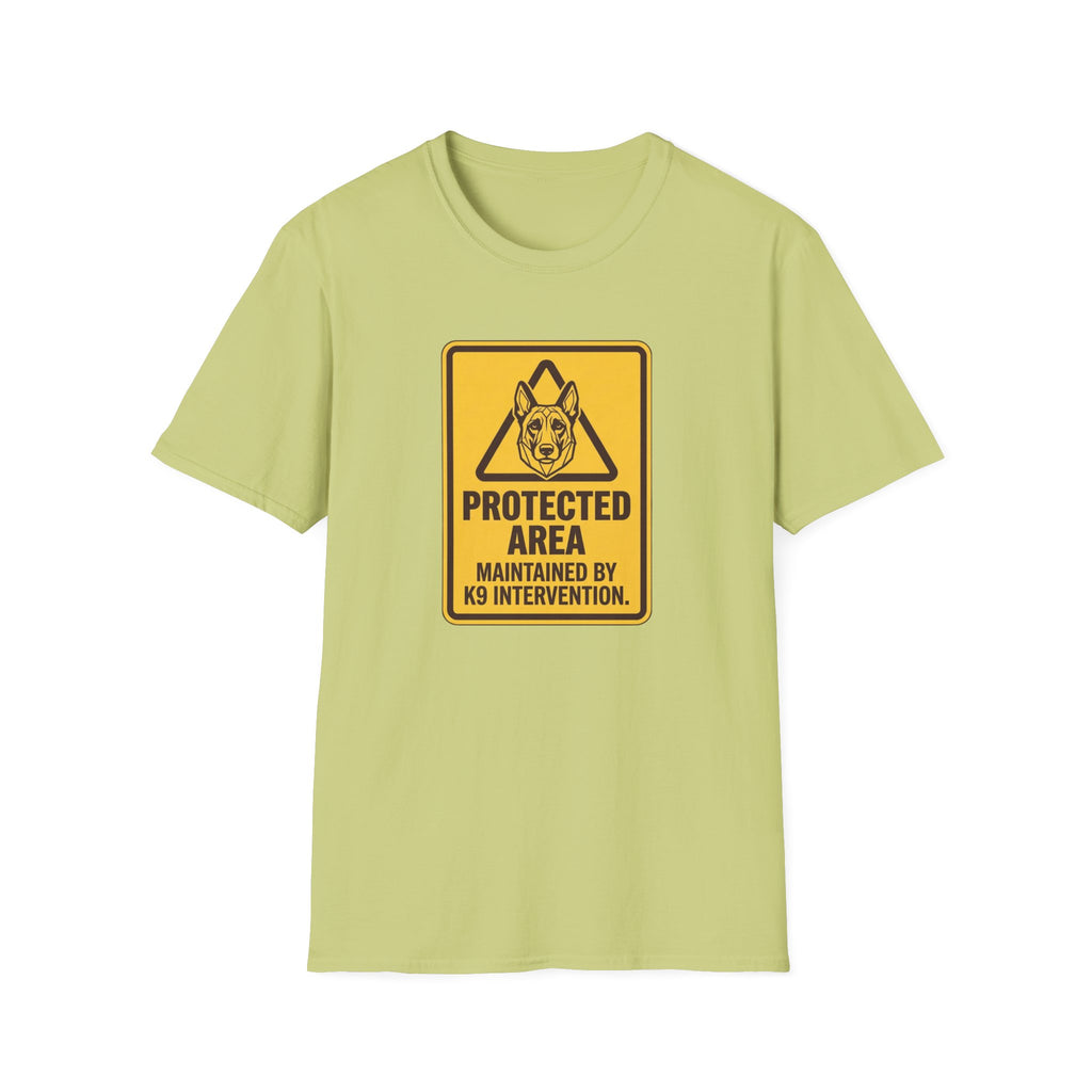 Protected Area: Maintained by K9 Intervention Warning Sign Design T-Shirts