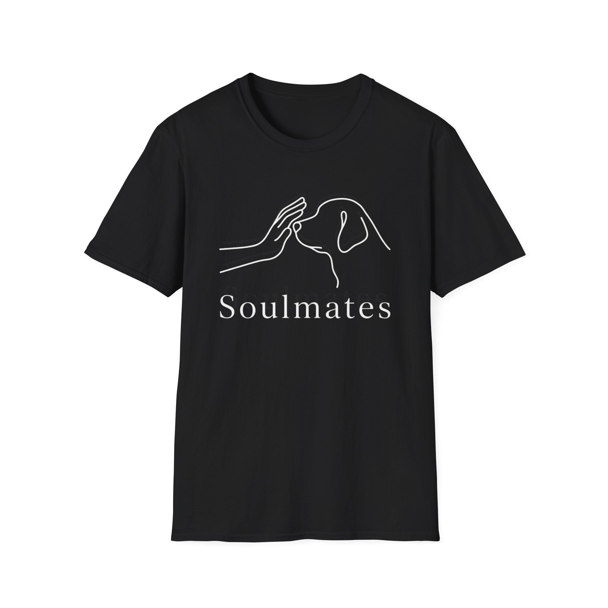 Minimal Line Dog and Human 'Soulmates' T-Shirt
